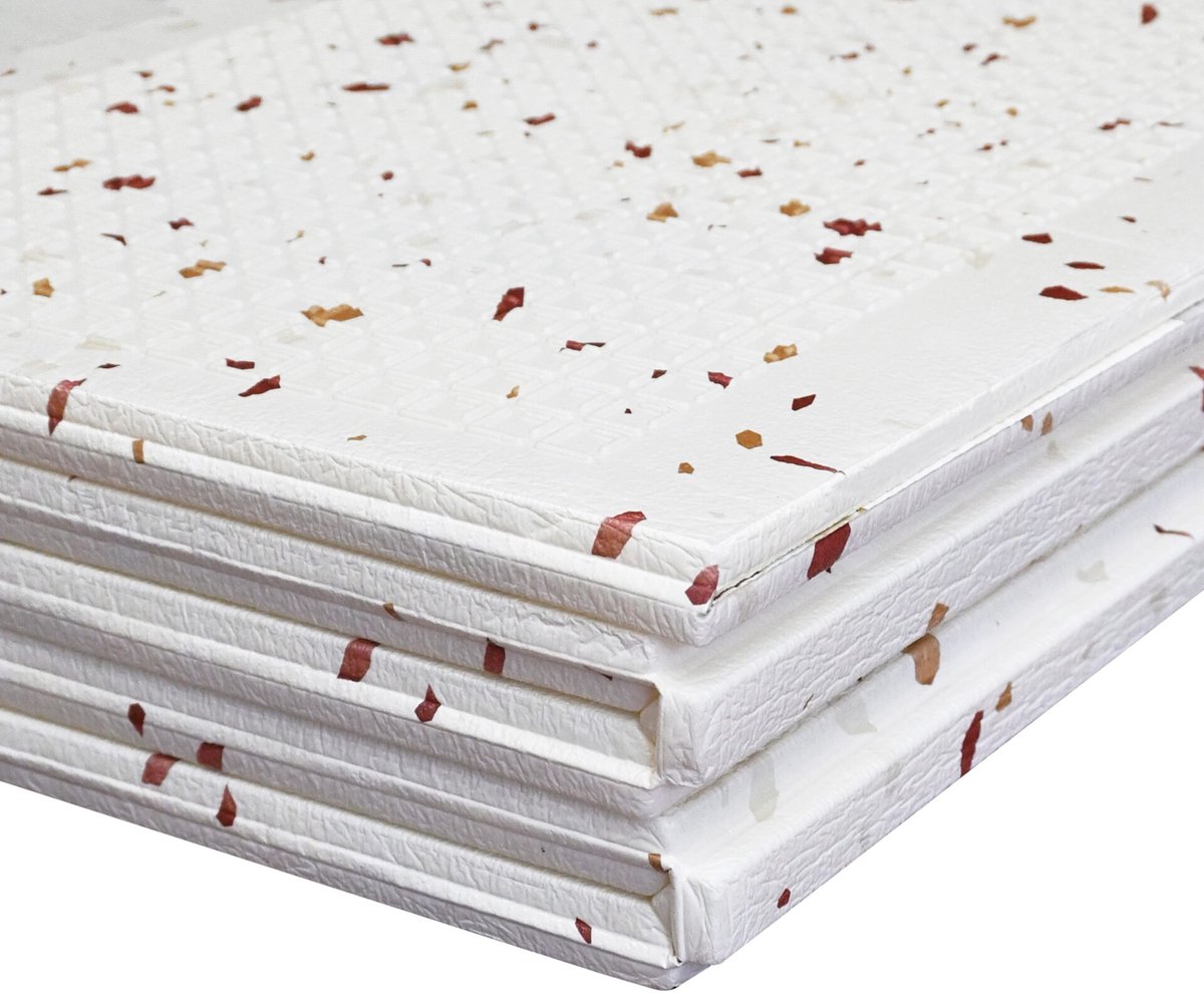 NilaFee® - Speelmat Baby - Speelkleed - Anti slip - Opvouwbaar - Opbergtas - 147 x 190 - XPE - CE getest - Waterafstotend - Auto - Vliegtuig - Terrazo Brown — afbeelding 3