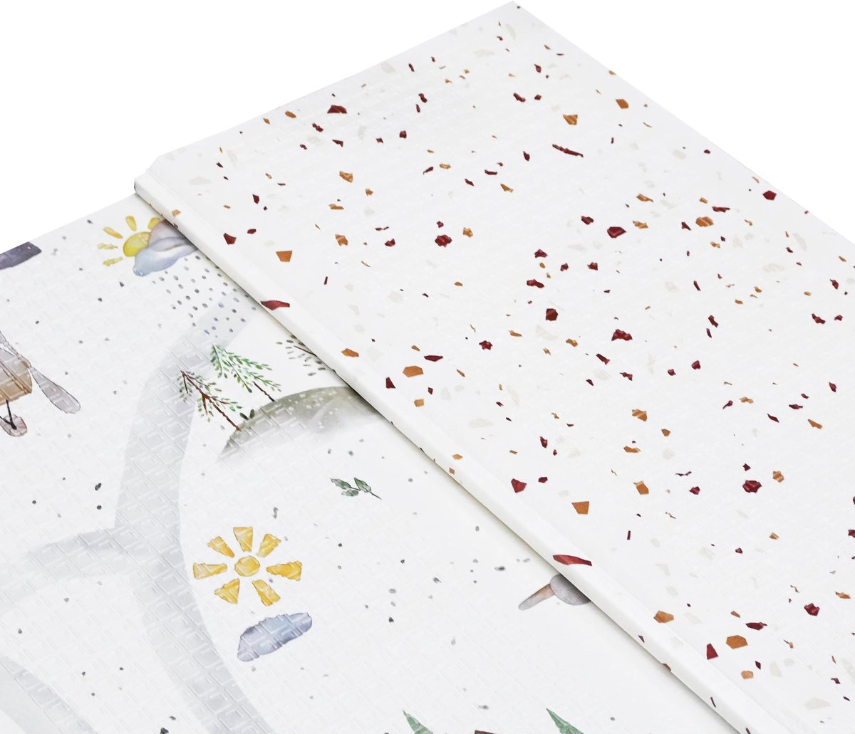 NilaFee® - Speelmat Baby - Speelkleed - Anti slip - Opvouwbaar - Opbergtas - 147 x 190 - XPE - CE getest - Waterafstotend - Auto - Vliegtuig - Terrazo Brown — afbeelding 2