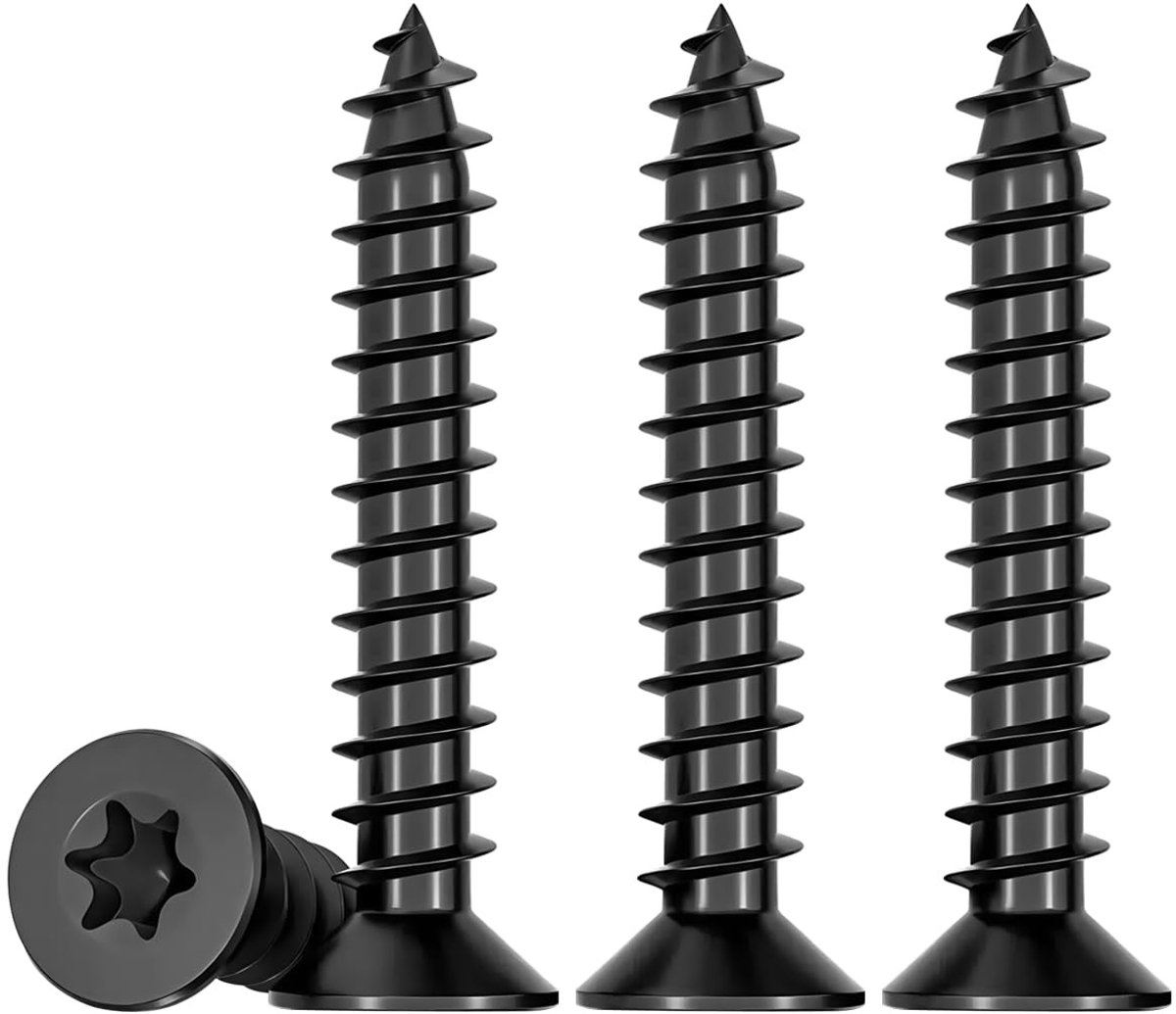 50 Stuks M5 x 30 Torx Schroeven Zwart 304 RVS Platen Schroeven Met Platte Kop voor Houtbewerking en Bevestiging