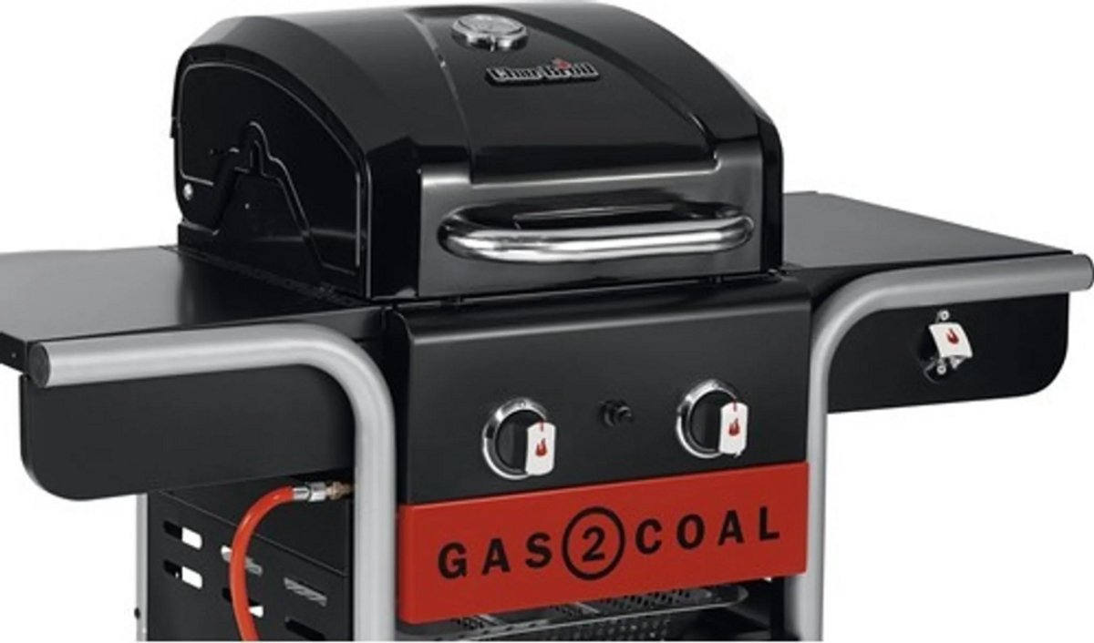 Char-Broil Gas2Coal 2.0 210 Hybrid BBQ – Gasbarbecue & Houtskoolbarbecue – 2 Branders – TRU-Infrared – Zwart – foto 6