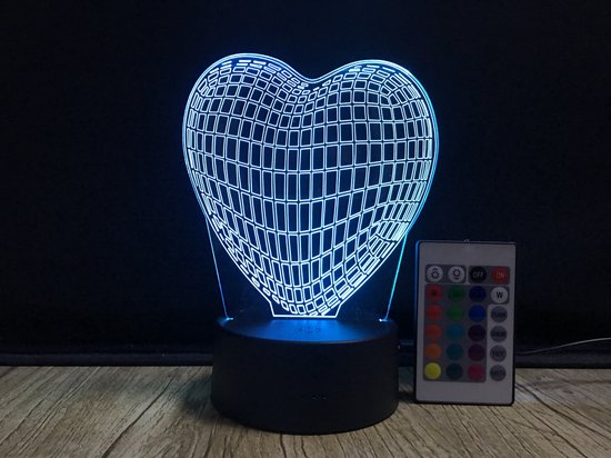 3D Hart Lamp - Hartje Nachtlampje - 16 Kleuren - Met Afstandsbediening - LED Sfeerlamp - Romantische Verlichting - Cadeau voor Haar van LEDyourLight — afbeelding 3