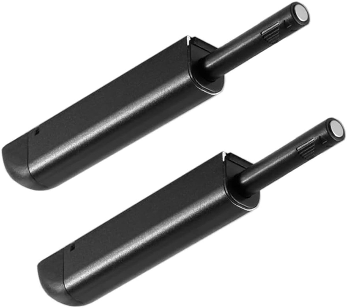 2 Stuks Aluminium Deuropener met Magnetische Sluiting, Drukdeuropener voor Kasten, Kledingkasten en Lades, Zwart