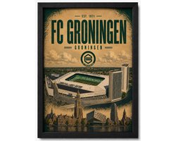 FC Groningen Poster | Euroborg Stadion Vintage Art Print | R