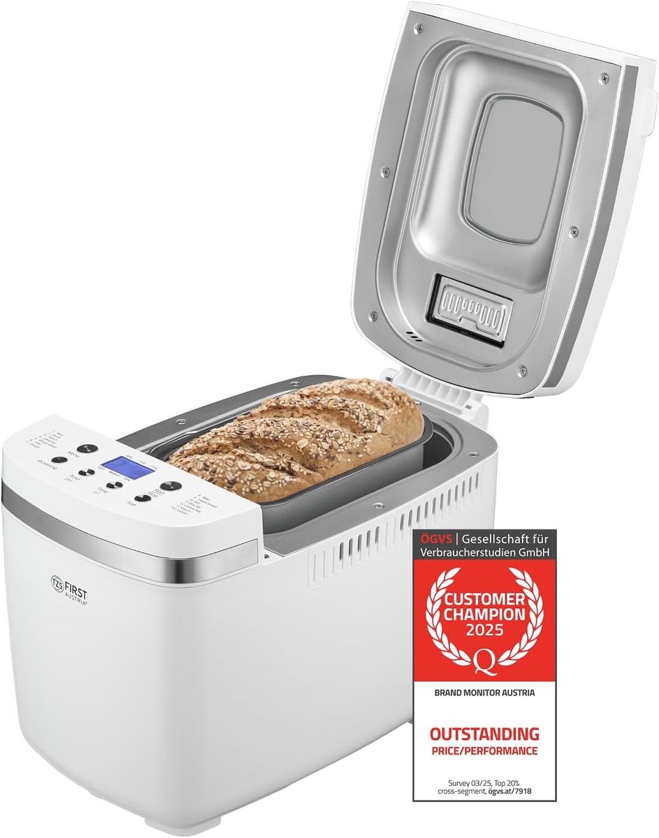 Broodbakmachine - RVS - 850W Vermogen - 14 Automatische Programma's - Voor Thuisgebruik