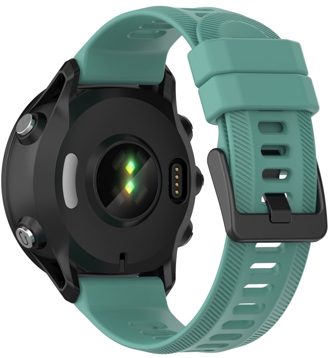 Siliconen bandje voor Garmin Forerunner o.a. 945, 955 en 965 - Blauwgroen | Inclusief gereedschap