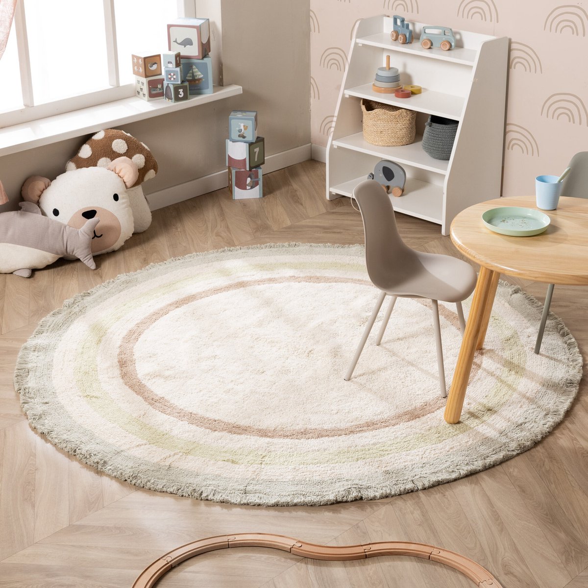 Little Olly Rond wasbaar kinderkleed - Milo Groen - Ø 120cm