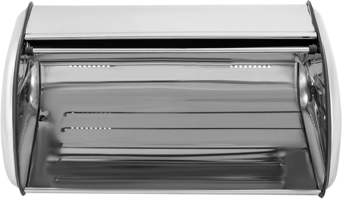 Roestvrijstalen Broodtrommel - Brooddoos Opbergbox - Brood Vers Houden - Grote Capaciteit - 435 x 27 x 18 cm - Zilver