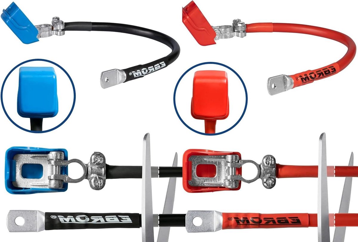 Accukabel met Snelsluiting - Batterijkabel Auto - Voertuigonderhoud - 50 mm2 Flexibel Koper - 250 cm - Zwart en Rood