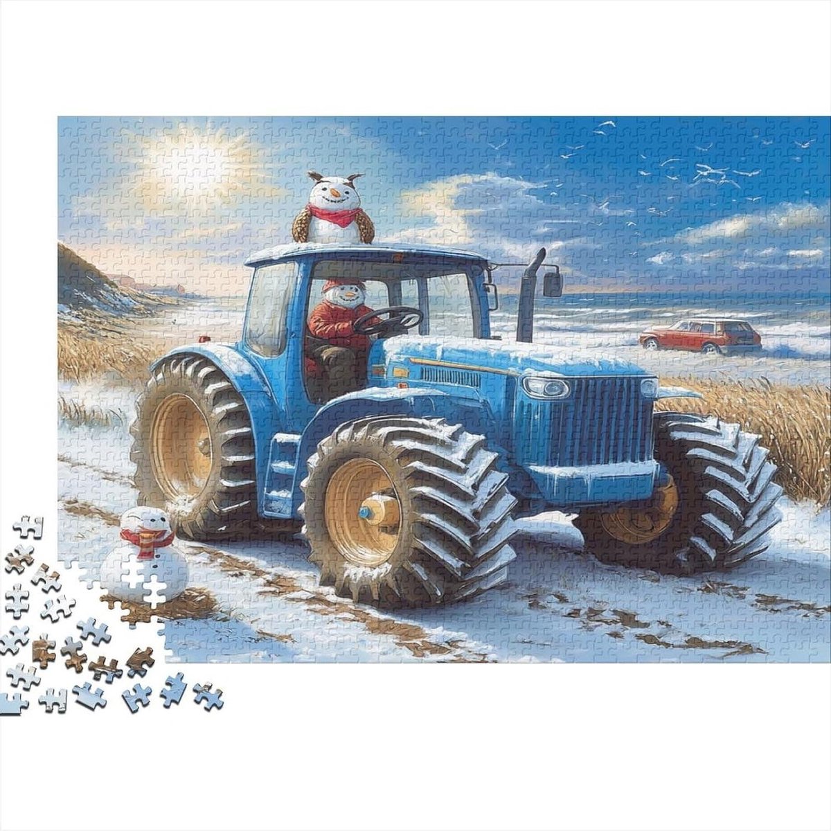 Sneeuwpuzzel 1000 stukjes - Winterlandschap puzzel - Ontspanning thuis - Unieke stukvormen - 38x26 cm - Stijl-4