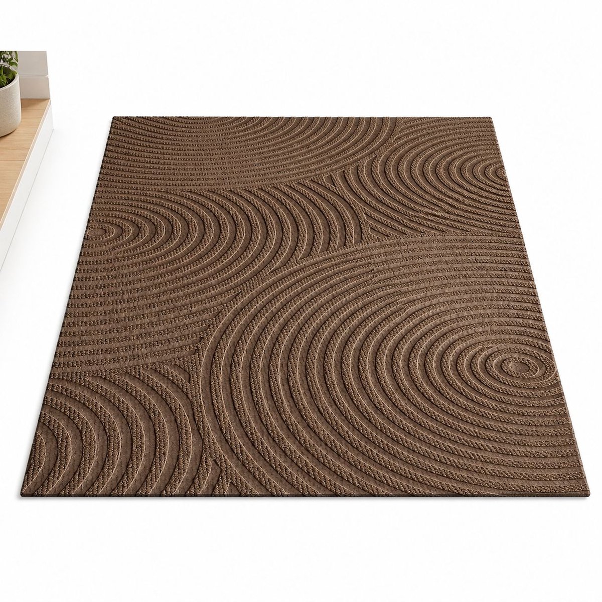 VHV-Deurmat - Antislip Schoonloopmat voor Binnen en Buiten - 45x75 cm - Rubberen Entreemat tegen Vuil en Vocht - Bruin