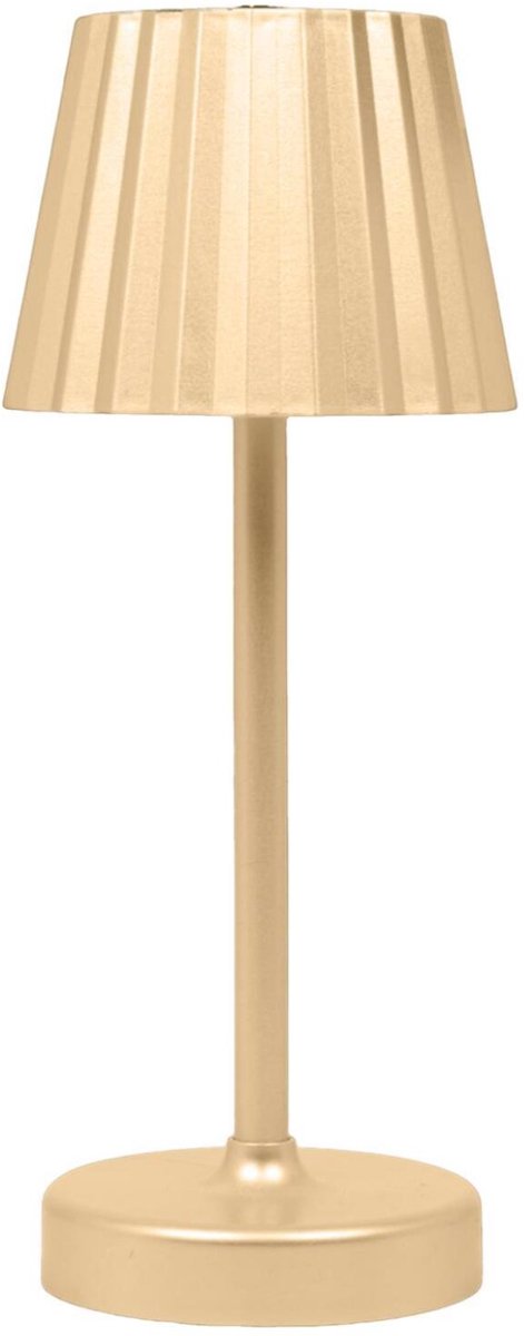 Home Deco Factory Portable tafellamp LED - goud - touch - 26 cm - batterij - binnen / buiten