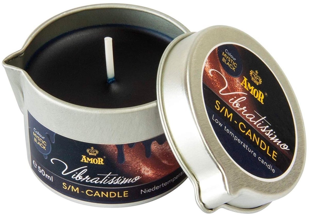 VIBRATISSIMO S/M Kaars Mystic Black 50 ml I lage temperatuurkaars in zwart I hoogwaardig kaarsvet geurloos I druipkaars voor erotische spelletjes I romantische massagekaars voor koppels I Waxkaars