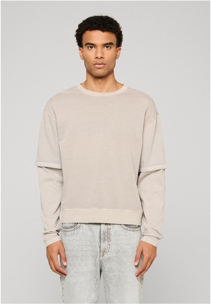 Urban Classics Washed Double Layered Longsleeve shirt 4XL Grijs