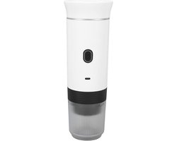 Draagbare Espressomachine - Mini Koffiezetapparaat - Onderweg Koffie Zetten - 2-in-1 Brouwen - 9 x 9 x 27 cm - Wit