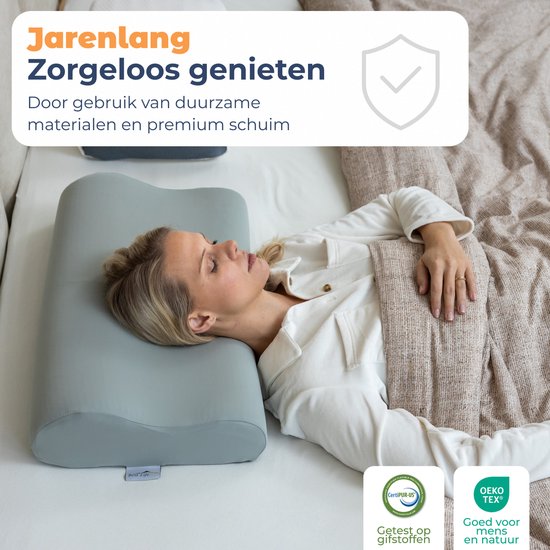 Best Life Hoofdkussen Nekklachten - Ergonomisch Traagschuim Kussen - Slaapkussen Zijslaper - Pillow