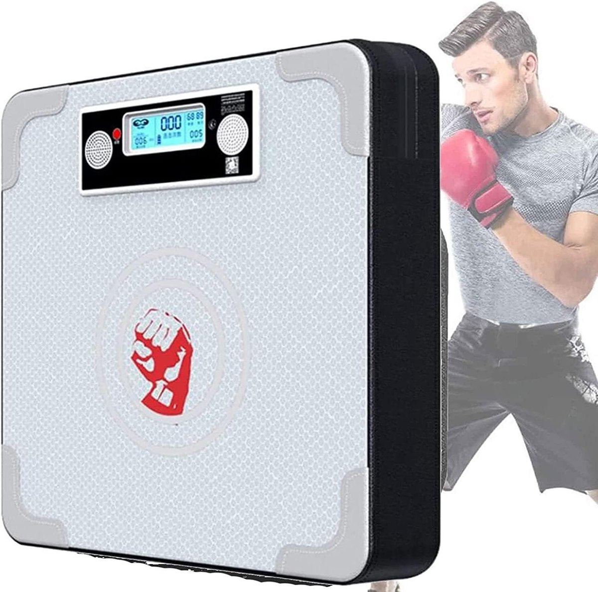 Muziek Boksmachine - Boksoefening Muurdoel - Thuis Fitness - Slimme Sportgegevens - 40x40x7cm - Zwart