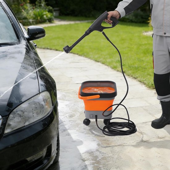 Draagbare Hogedrukreiniger - Drukreiniger Auto - Voertuigen Reinigen - Ingebouwd Waterreservoir - 13 Liter - Zwart Oranje — afbeelding 3
