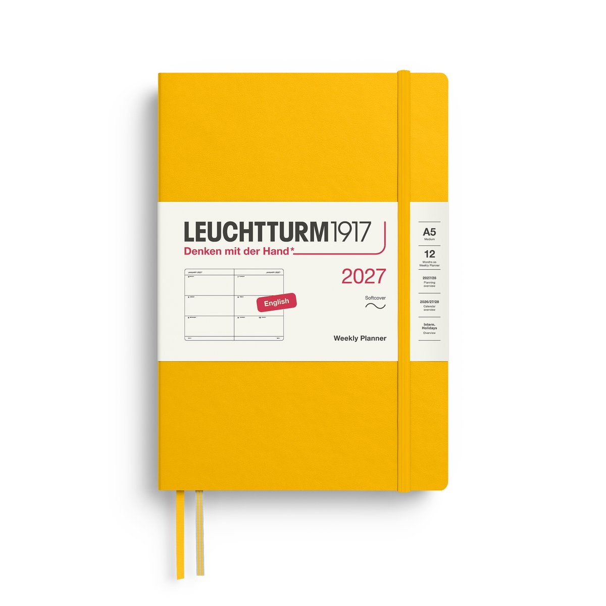 Leuchtturm1917 - 2027 - Agenda - Weekly Planner - A5 Medium 15x21cm - sunflower - softcover