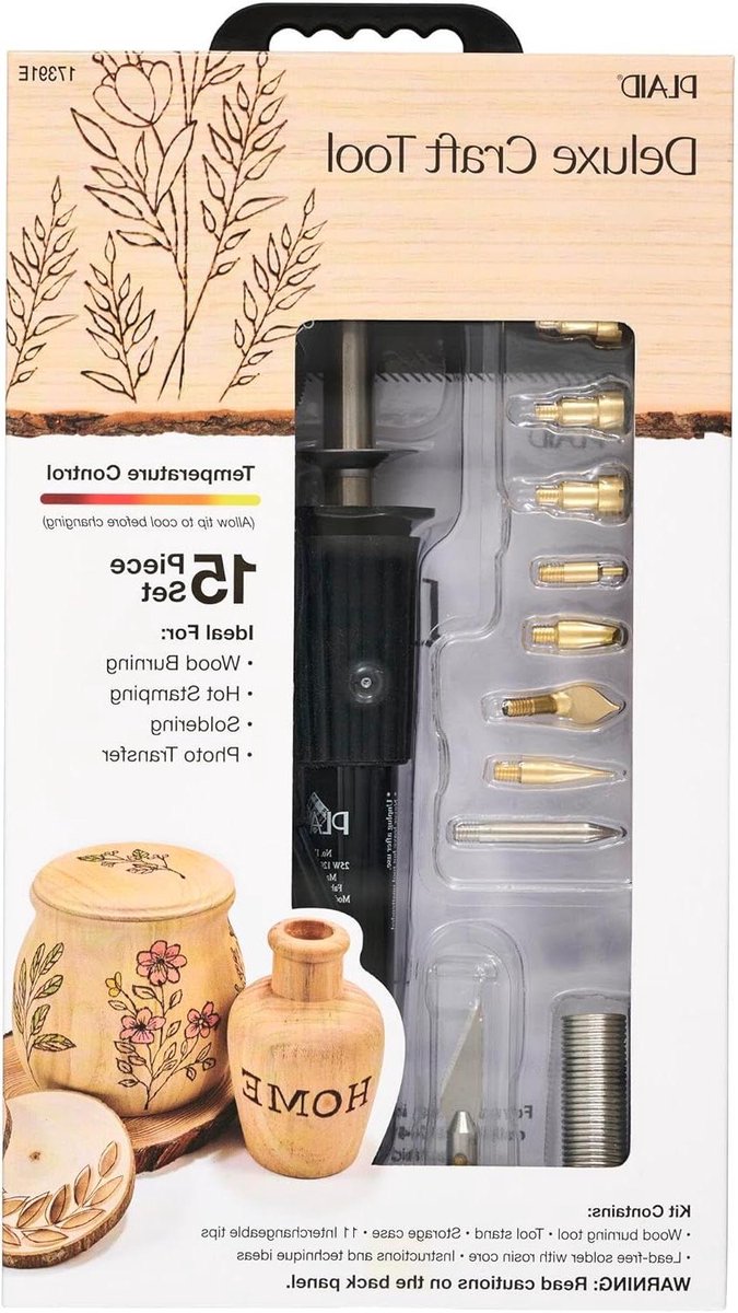 Houtbrandset - Decoratie Brander - Hout Bewerken - 15-Delige Set - 4.45 x 13.97 x 24.13 cm - Niet gespecificeerd