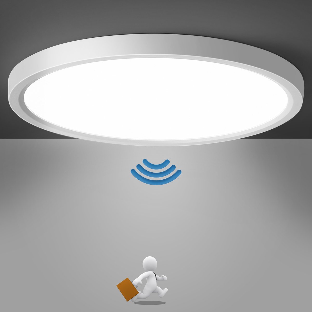Oraymin LED Plafondlamp met Bewegingssensor – 24W 2400LM 4000K – Rond Ø30 cm