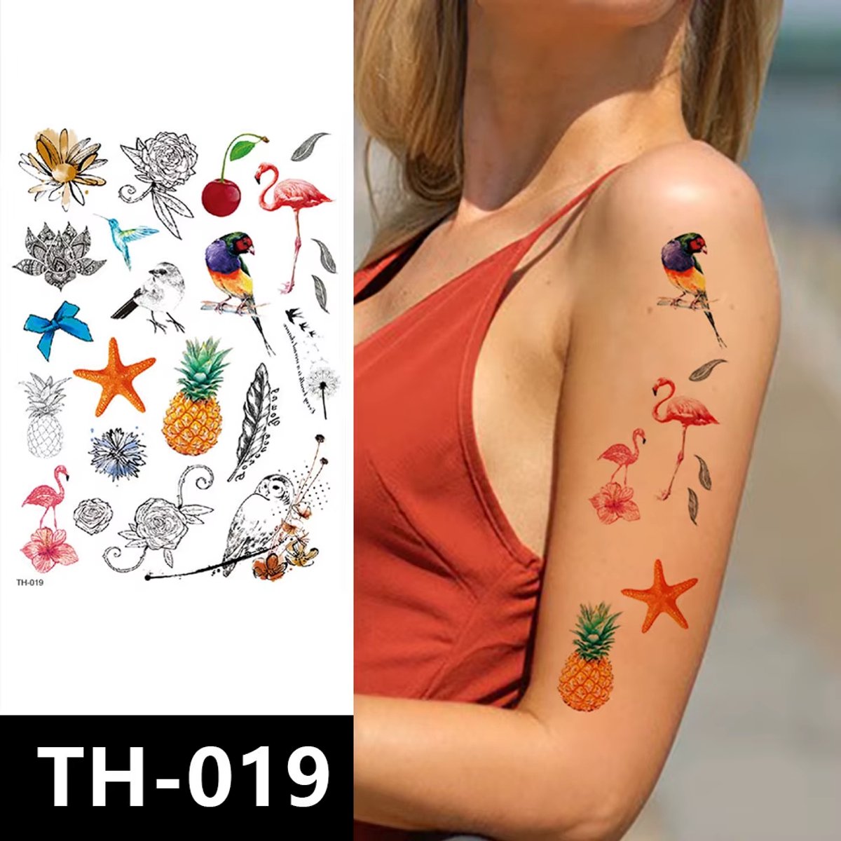 Temporary Tattoo (A5 formaat) [Neptattoo - Tijdelijke tatoeage - Nep Fake Tattoos - Water overdraagbare festival sticker henna outfit tattoo - Glitter tattoo - Volwassenen Kinderen Jongen Meisje]