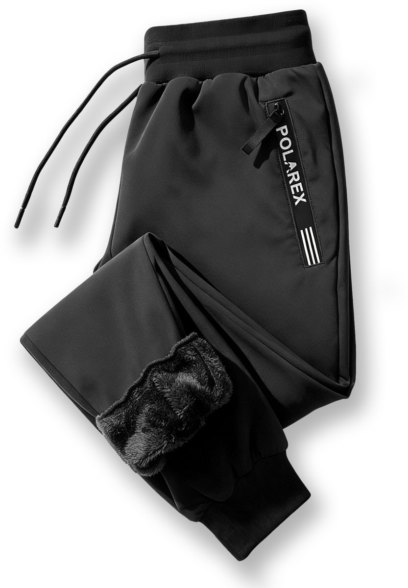 Polarex Winterbroek Dames & Heren – Wind- & Waterdichte Outdoor Broek met Warme Fleecevoering – Stretch & Verstelbare Taille – Voor Wandelen Fietsen & Outdoor Zwart
