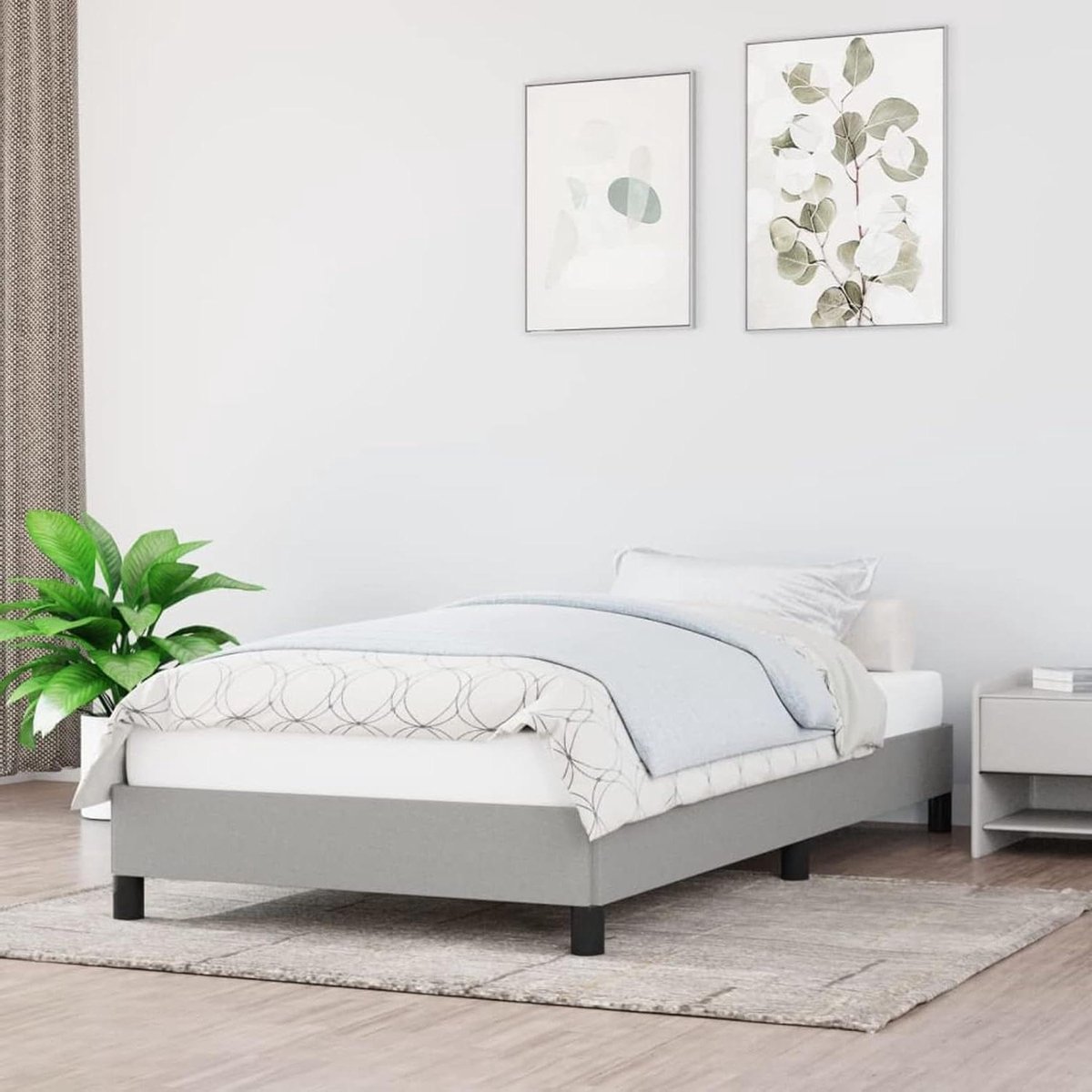 Bedframe - Bedombouw Frame - Rustig Slapen - Robuuste Steunpoten - 80 x 200 cm - Lichtgrijs