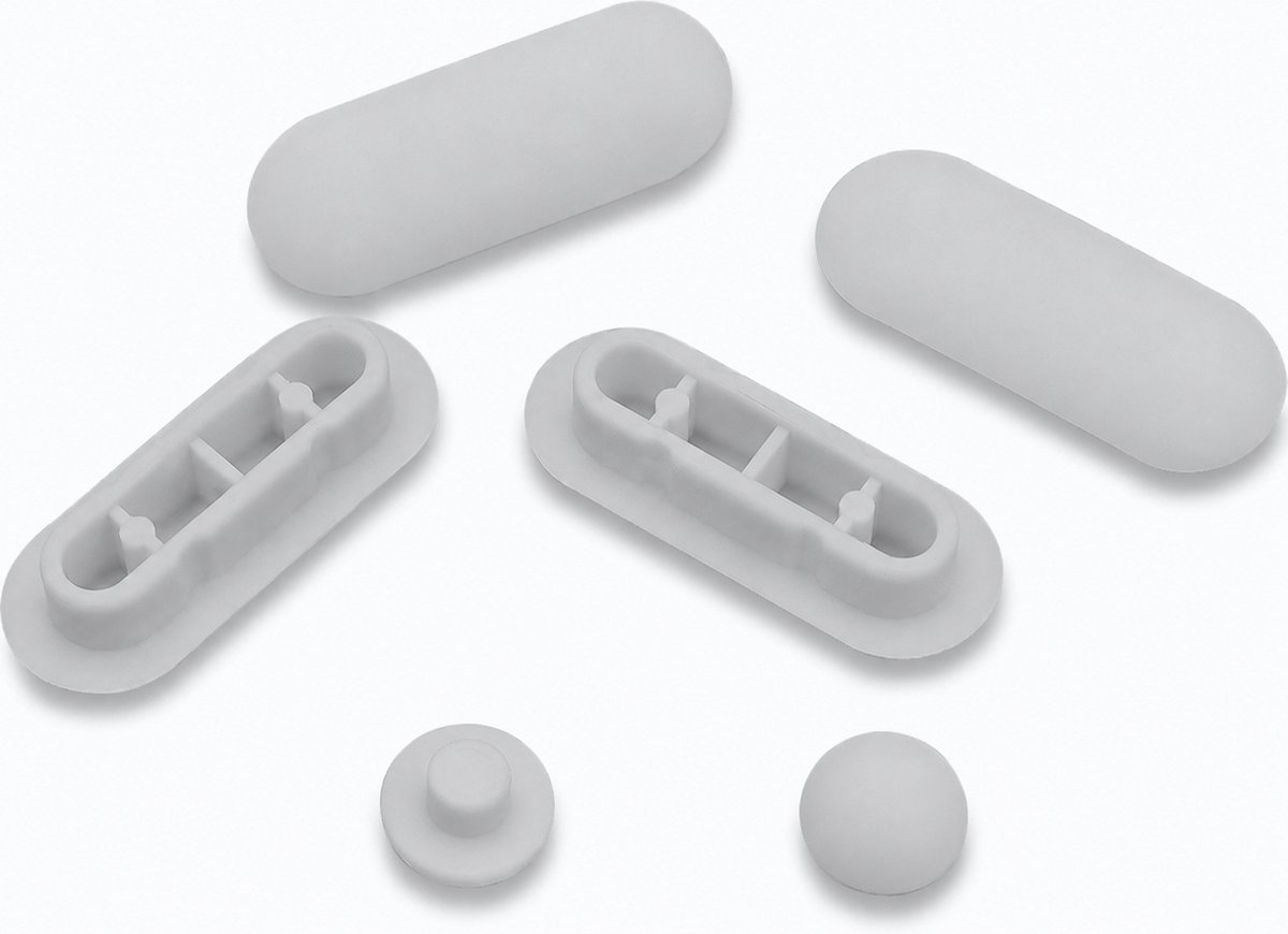 FSW-Products WC Buffers Set - 6 Stuks - ABS Closetbuffers - Vervangbare Stootdoppen voor WC-Bril en Toiletbril - Grijs