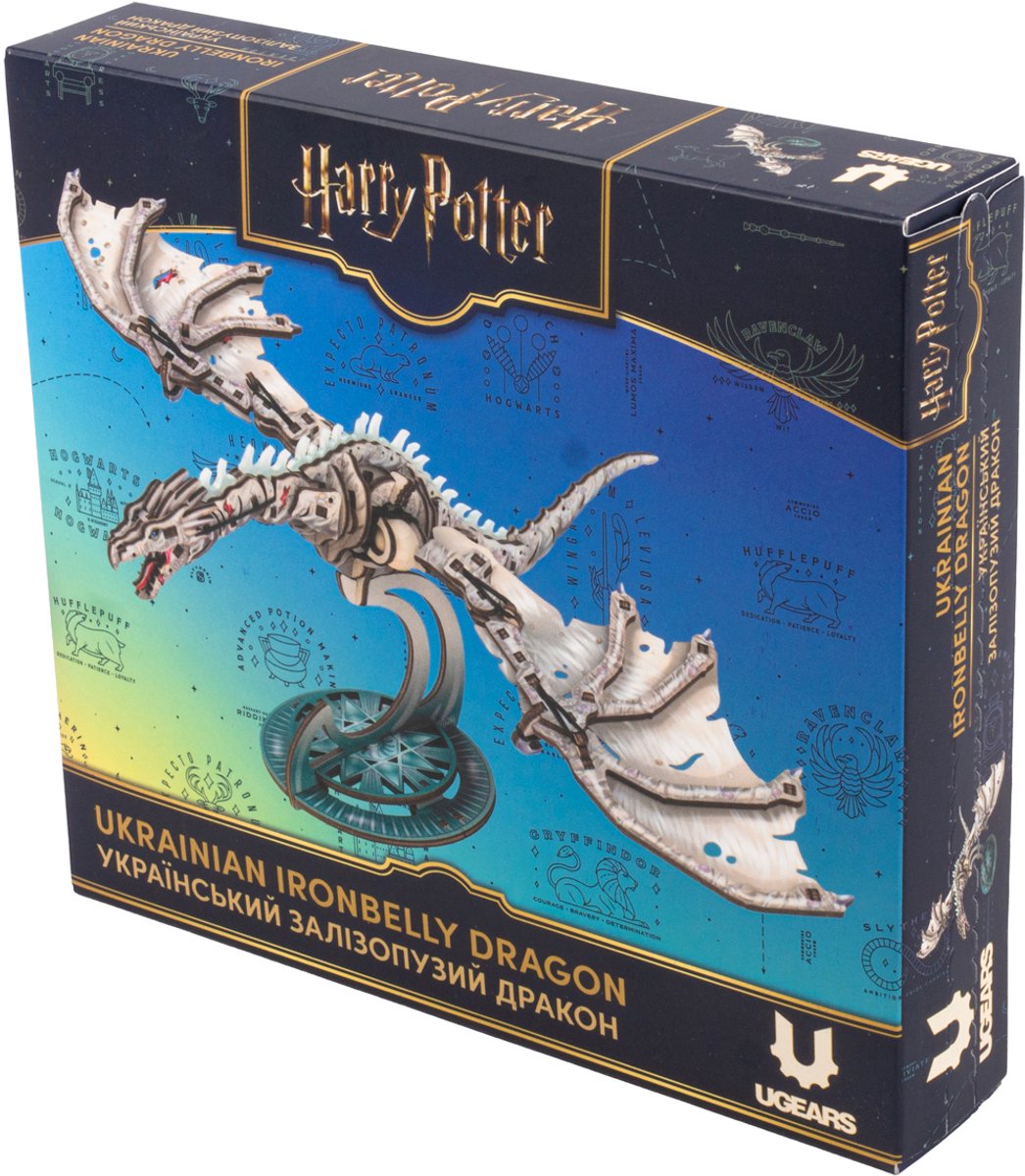 UGEARS 3D Modelbouw - Ukrainian Ironbelly Dragon™ - Harry Potter™ - Mechanisch Bouwpakket Hout - Educatief Speelgoed — afbeelding 7
