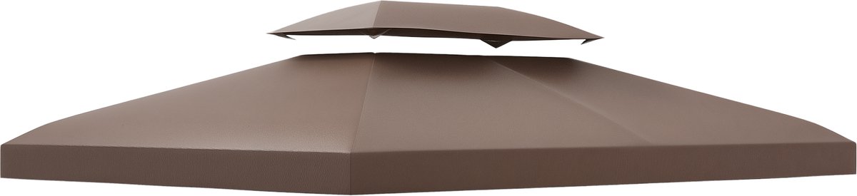 vervangend dak paviljoen dak voor metalen paviljoen tuinpaviljoen partytent hoge dichtheid tuintent polyester 3x4m beige-bruin bescherming tegen de zon