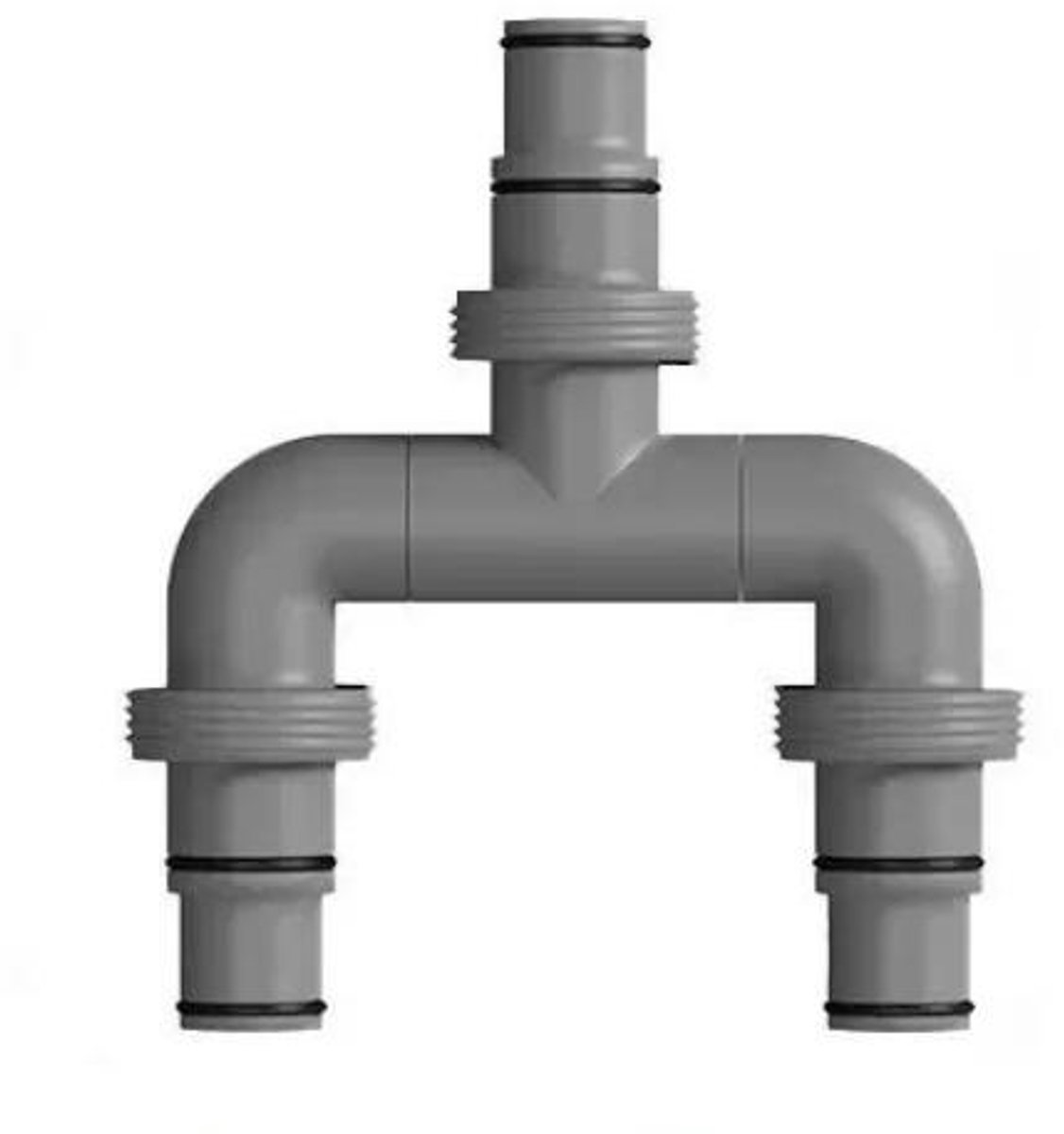 Zwembadslangen, slangkoppelingen, adapters, 38 mm/32 mm diameter, T-stuk zwembadslangkoppelingen - grijs