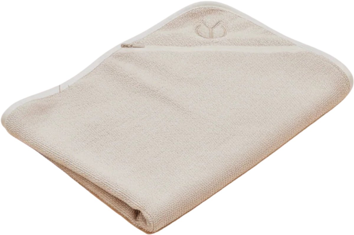 Cabau – Bloom Towel – Beige – Zachte Sporthanddoek van 100% Katoen – Sneldrogend & Absorberend met Ritsvakje – Voor Yoga, Pilates & Elke Workout – 80x40 cm