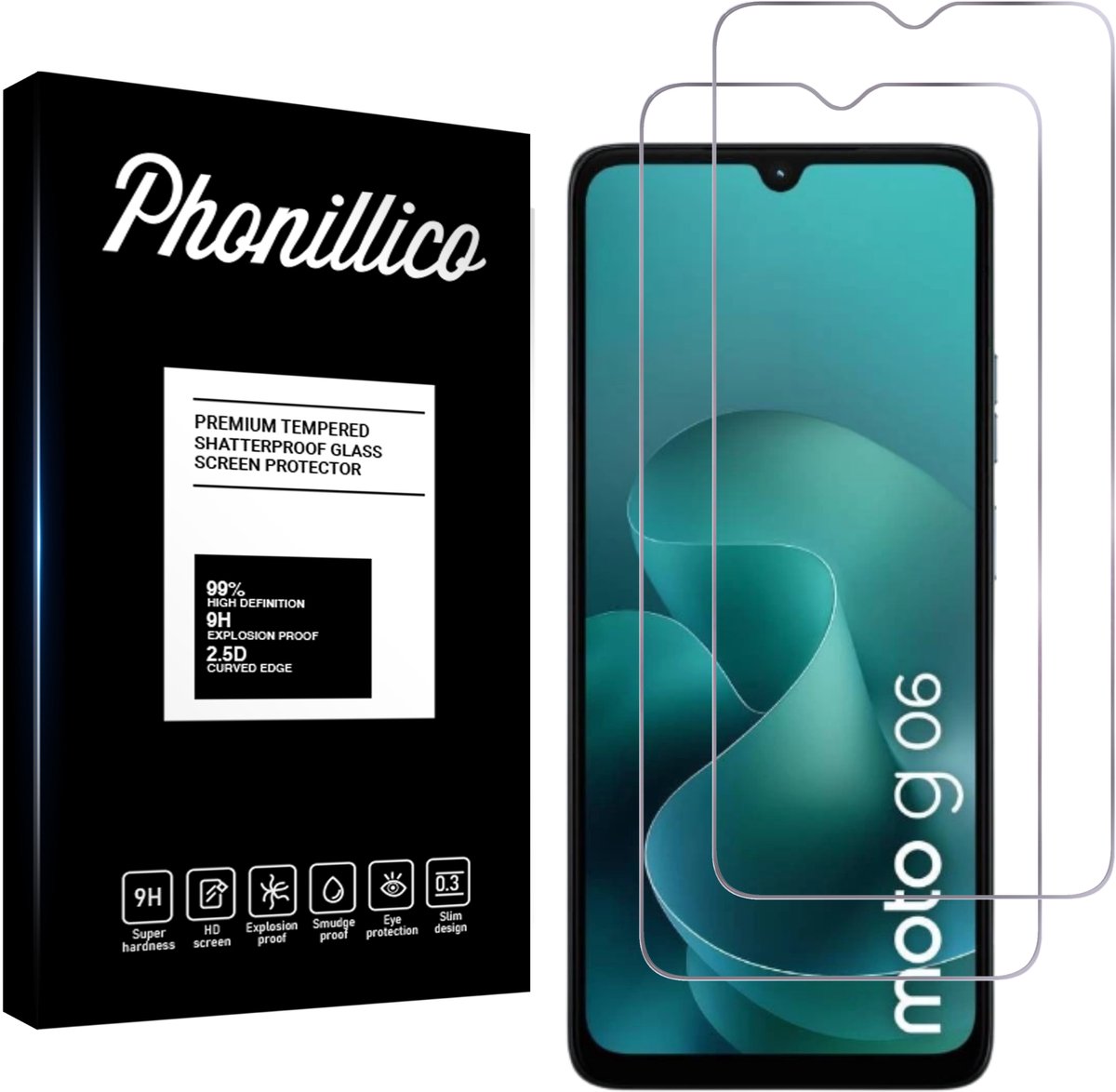 Screenprotector geschikt voor Motorola Moto G06 / G06 Power - 2 stuks Beschermglas van glas Transparante glazen schermbeschermfolie