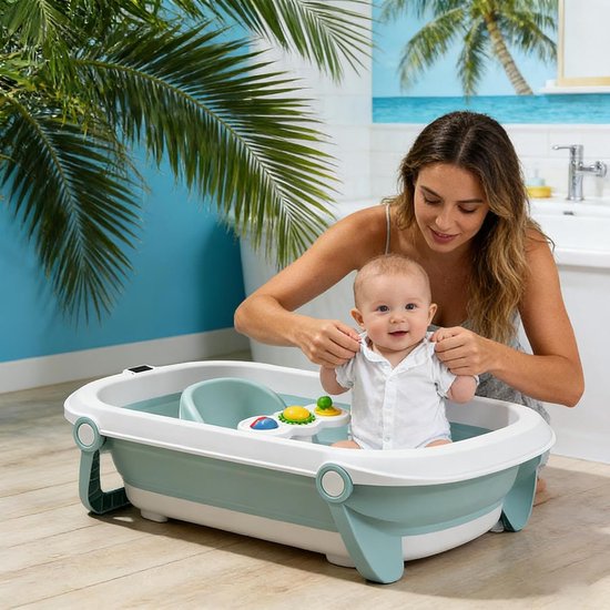 Baby Badzitje - Douchezitje Kinderen - Veilig Baden - Sterke Zuignappen - 41 x 28 x 19 cm - Blauw — afbeelding 3