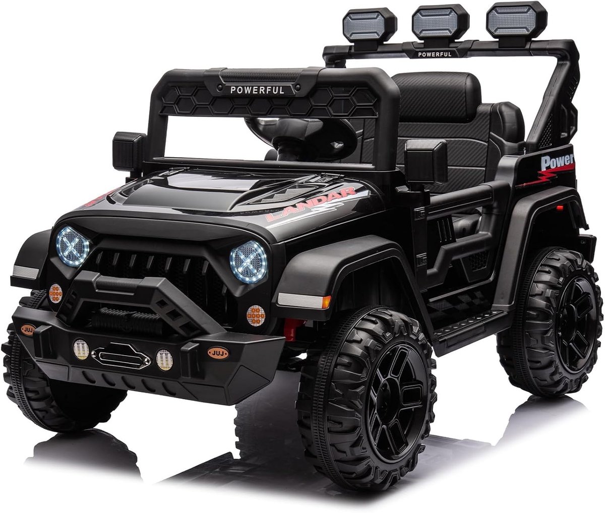 Triumpunpre - Elektrische kinderkwart 12V - quad met 2.4G afstandsbediening - LED-verlichting - draadloos - dubbele motor - voor 3-8 jaar - Zwart