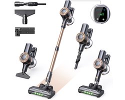 Lubluelu P2 Draadloze Steelstofzuiger 35Kpa- 5 in 1 Handstofzuiger - Zelfstaand Design - 50 Min Gebruikstijd - Verwijderbare Batterij- Anti-klit Borstel - HEPA-filter - LED-koplampen