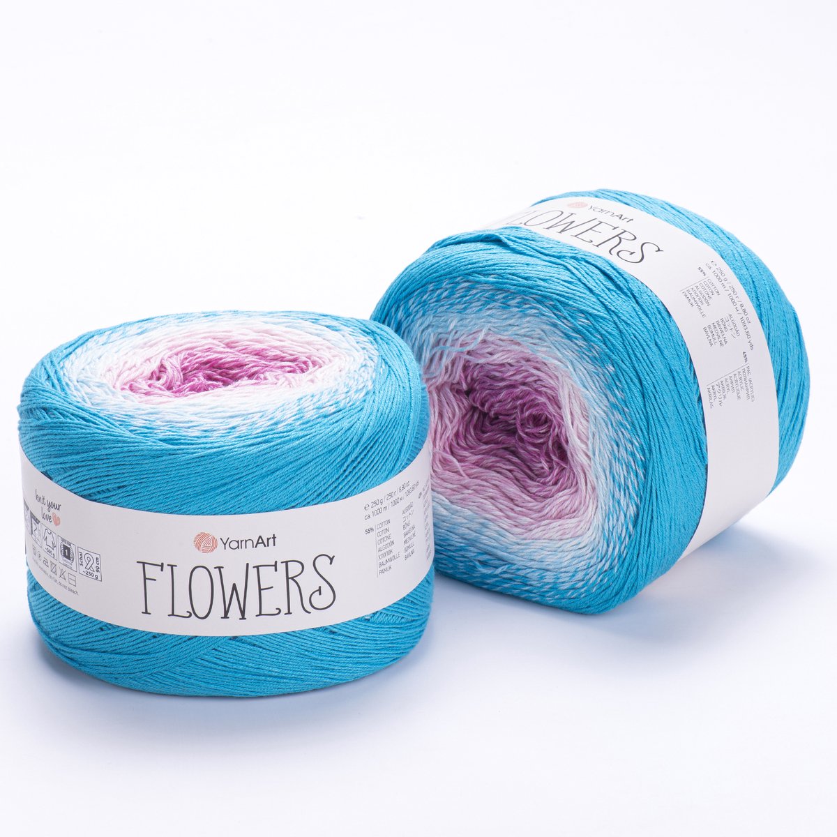 YarnArt Flowers Verloopgaren - 55% Katoen 45% Acryl - voor Haken en Breien - 250g / 1000m - Kleur 294