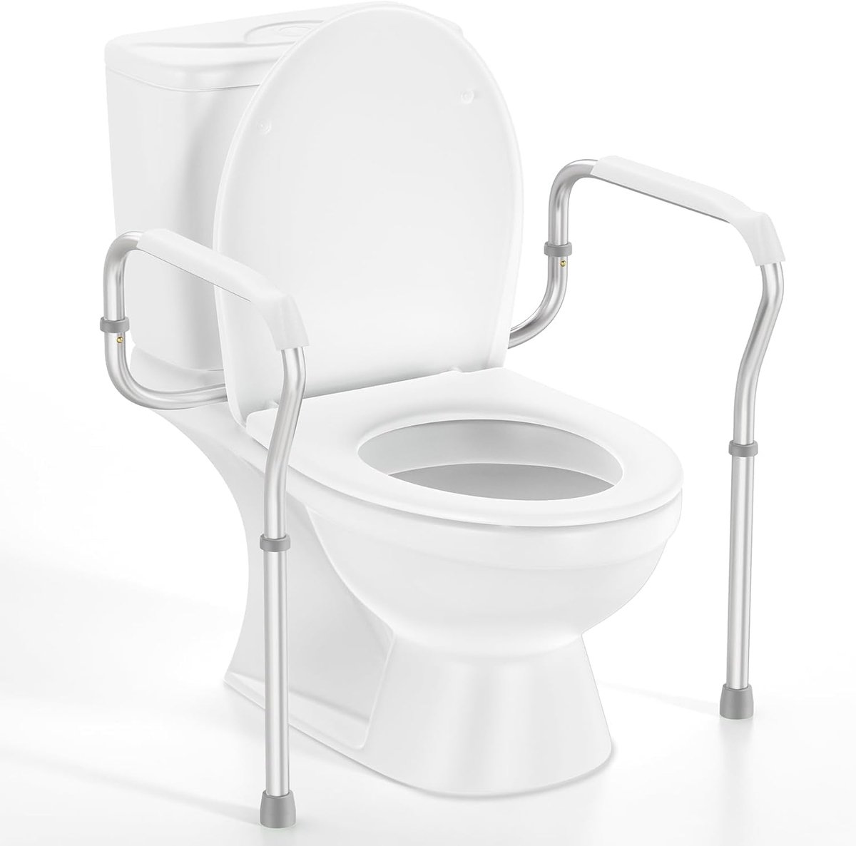 SnelShoppen - Opstahulp Toilet Aluminiumlegering, Verstelbaar voor Senioren en Zwangere Vrouwen, 136 kg Draagkracht, Licht en Veilig, Handvatversterkt