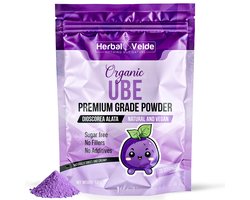 Herbal&Velde® Premium Filipijnse Ube Poeder 100g – 100% Pure Paarse Yam Poeder – Natuurlijk Superfood voor Latte, Bakken & Smoothies, Vegan | Verpakt in Nederland |