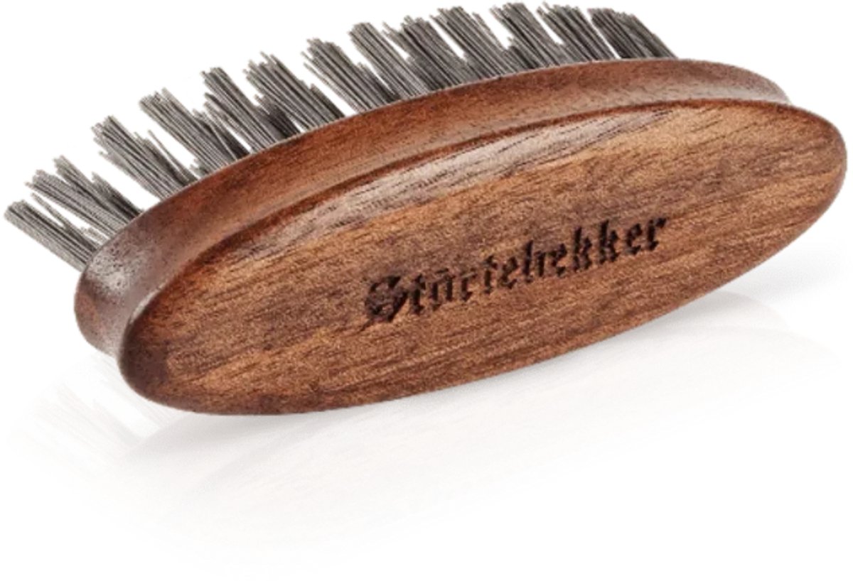 Störtebekker® Premium Baardborstel - Beard Brush met met Kunstmatige Vegan BioniFil Borstels & Notenhouten Handgreep - Verdeelt Baardolie - Antistatisch & Hittebestendig - Voorkomt Jeuk