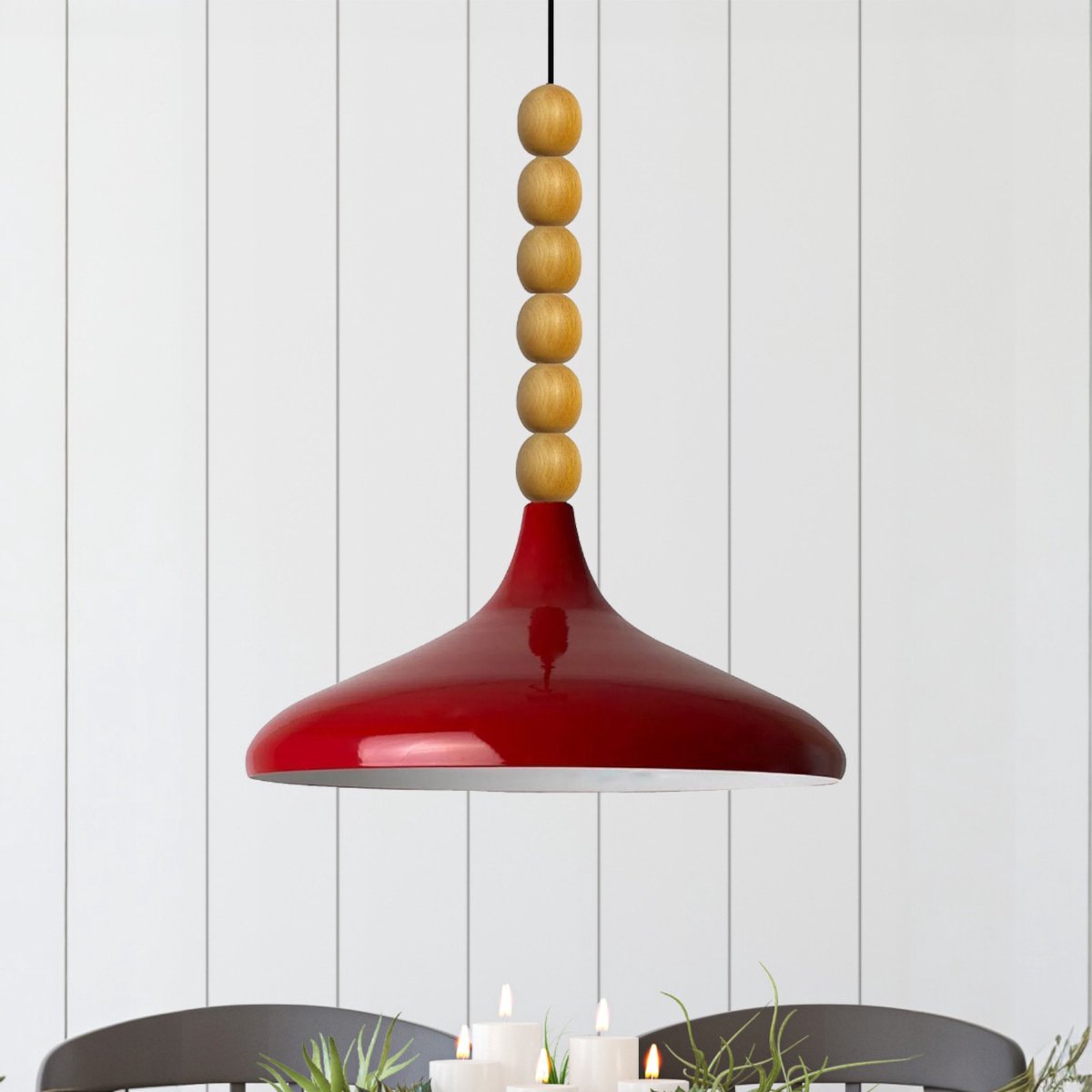Bamyum Champion hanglamp, industriële Modern stijl, Ø35 cm, rood metalen lamp