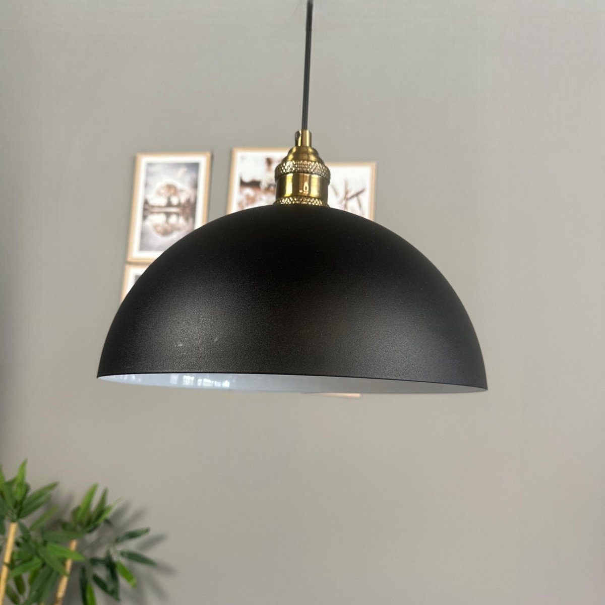 Bamyum Yimpi hanglamp, industriële Modern stijl, Ø30 cm, zwart metalen lamp