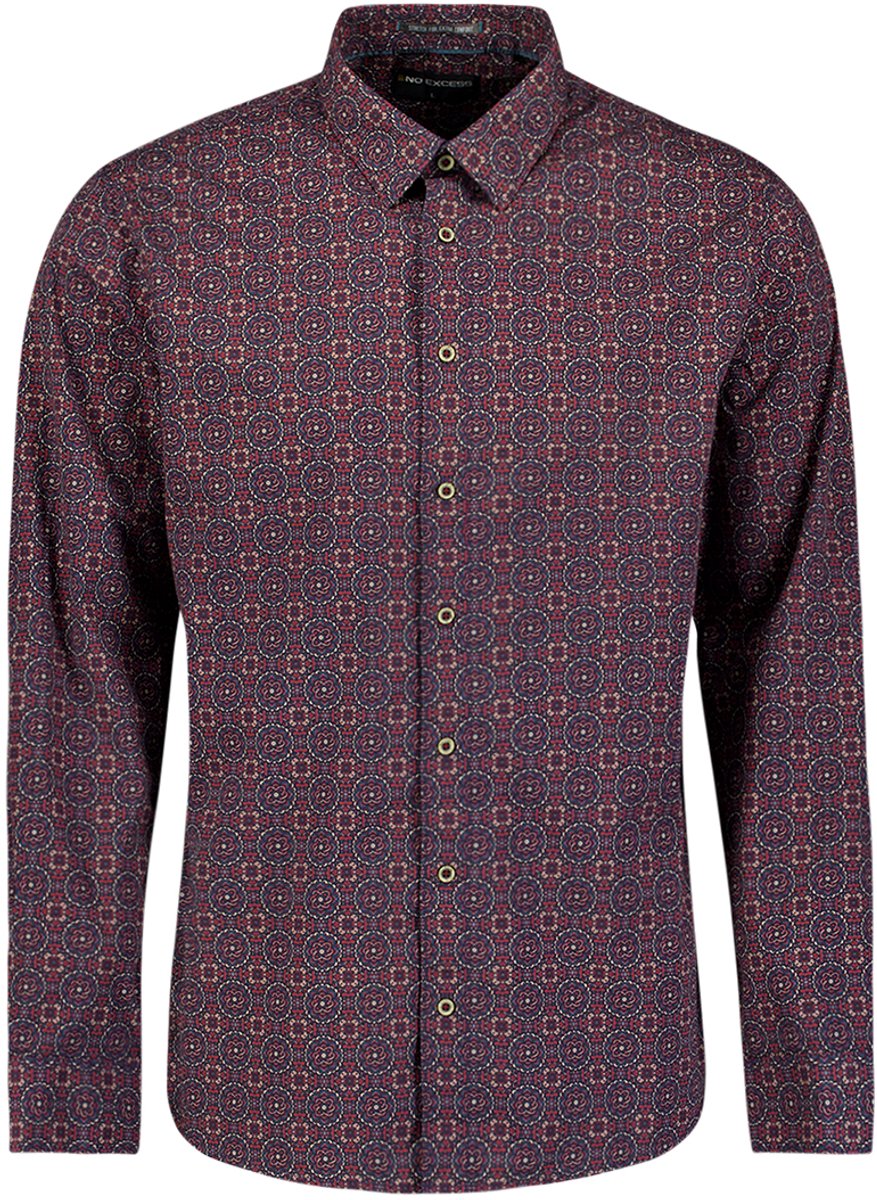 Geometrisch Print Stretch Overhemd
