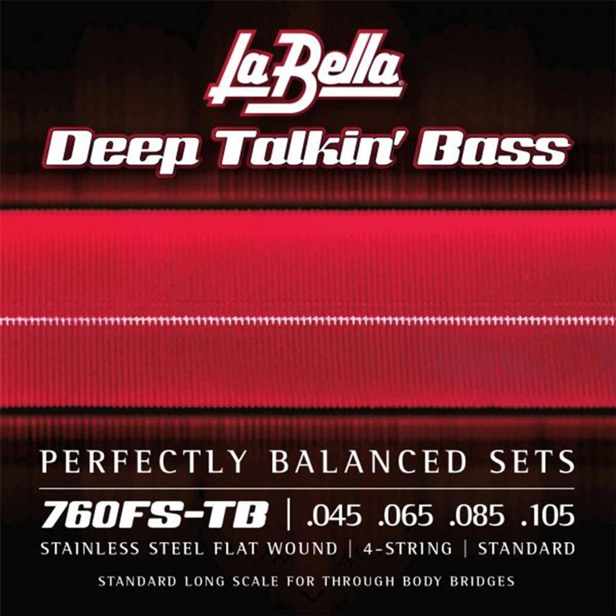 La Bella 760FS-TB Through Body Flatwound Bassnaren (45-105)