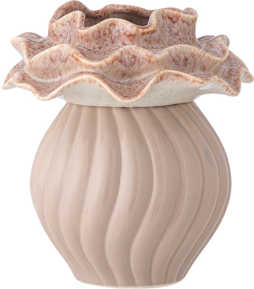Bloomingville Vaas aardewerk rose Petalia 17cm