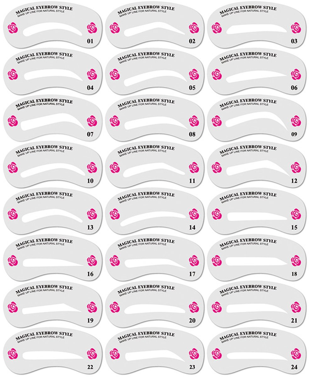 Wenkbrauwstencils 24-pack