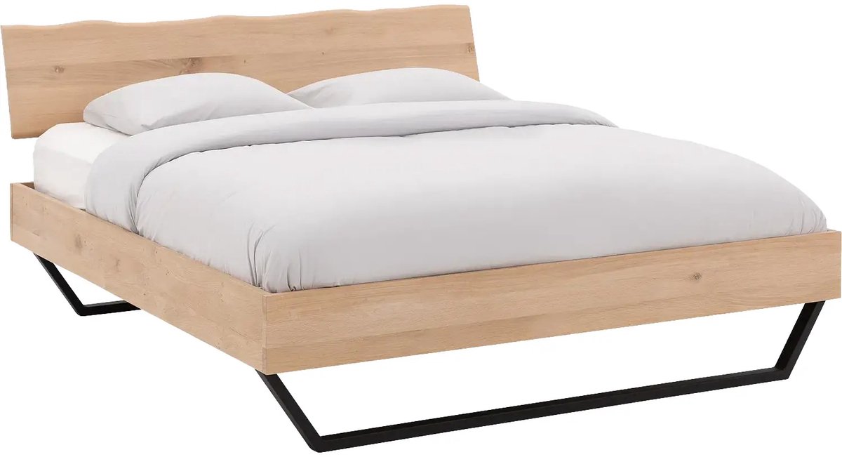 Goossens Bedframe Slade - 180 X 200 - Onbewerkt - Eiken naturel eiken