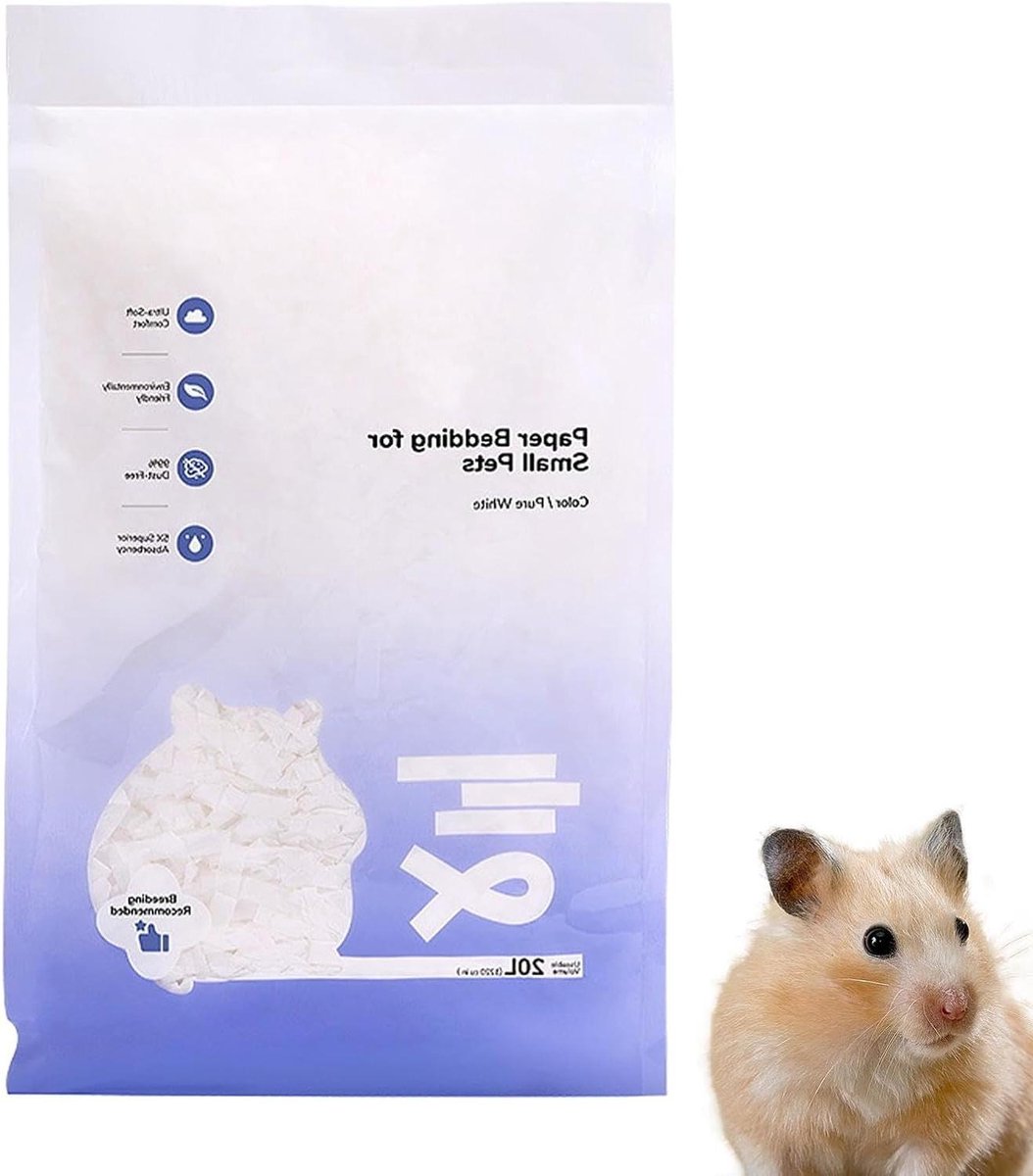 Papieren Strooisel Kleine Dieren - Vochtabsorberend Bodembedekking - Kooien Inrichten - Stofvrij en Geurbindend - 200 g - Natuurlijk