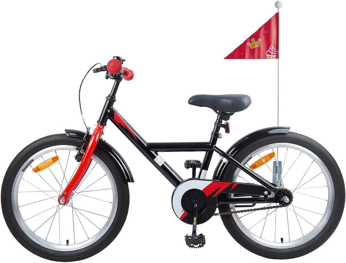 Kinderfiets 18 Inch - Jeugd fiets - Buiten spelen - Verstelbaar stuur zadel - 123 x 51 x 78 cm