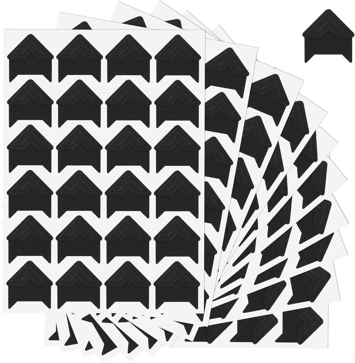hoeken voor foto's, 240 stuks, fotohoeken, verzamelalbum, 10 vellen, zelfklevende fotohoeken voor doe-het-zelf fotoalbums, zwart